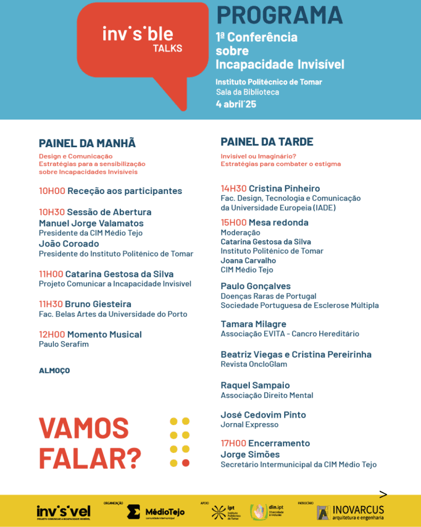 Conferência sobre Incapacidade Invisível no Instituto Politécnico de Tomar promove debate sobre inclusão e acessibilidade Conferência sobre Incapacidade Invisível no Instituto Politécnico de Tomar promove debate sobre inclusão e acessibilidade