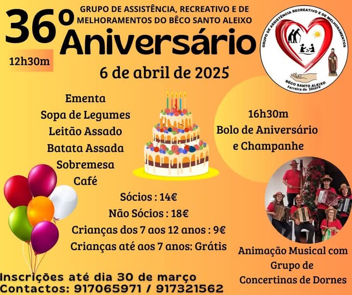 Grupo de Assistência, Recreativo e de Melhoramentos do Bêco Santo Aleixo celebra 36º aniversário Grupo de Assistência, Recreativo e de Melhoramentos do Bêco Santo Aleixo celebra 36º aniversário