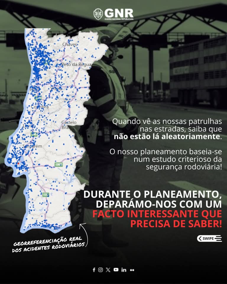 GNR reforça o apelo à precaução nas estradas