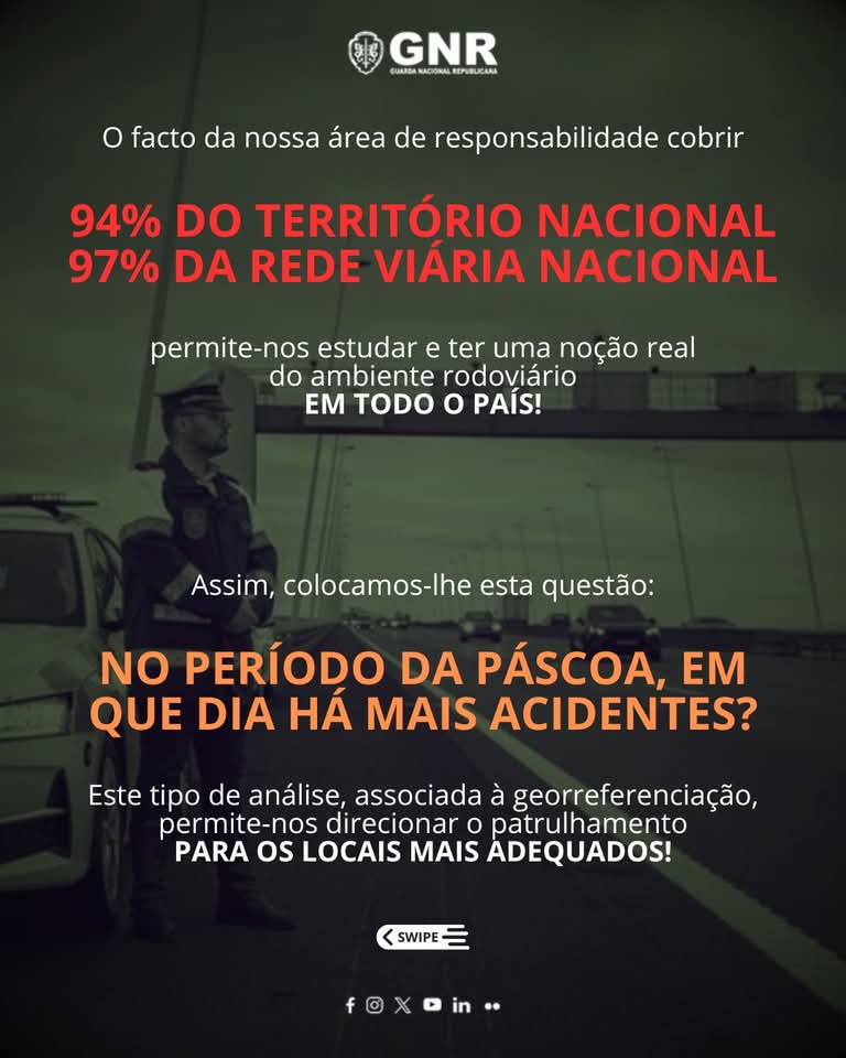 GNR reforça o apelo à precaução nas estradas