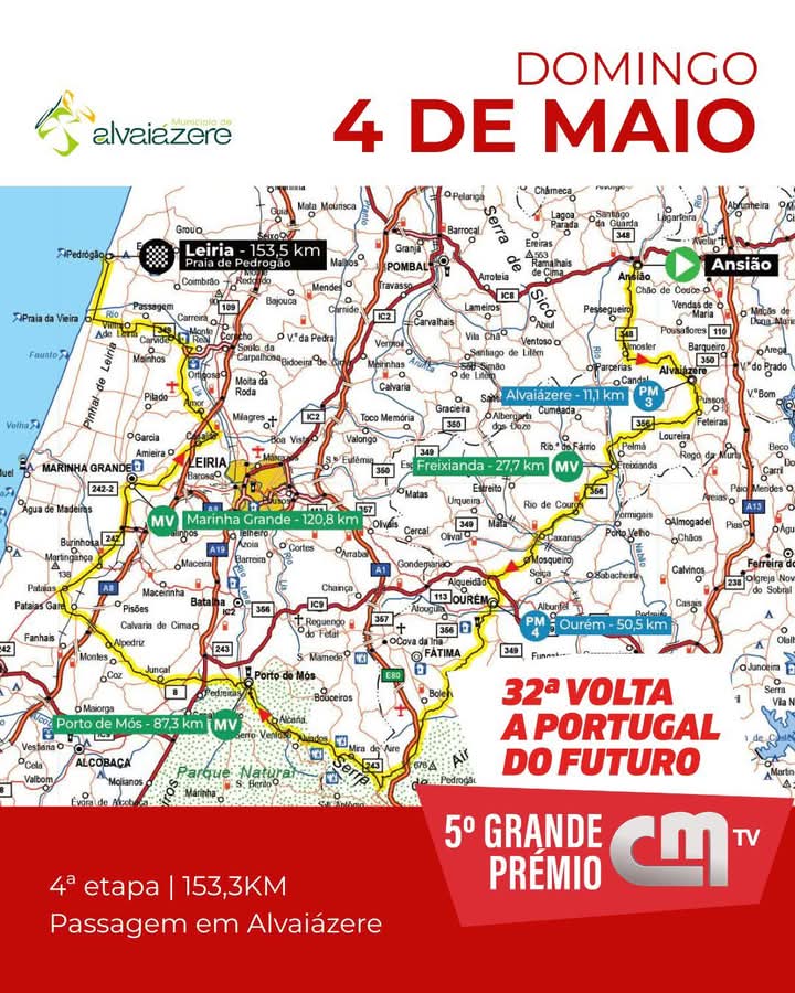 4.ª etapa da Volta a Portugal do Futuro passa amanhã em Alvaiázere 4.ª etapa da Volta a Portugal do Futuro passa amanhã em Alvaiázere