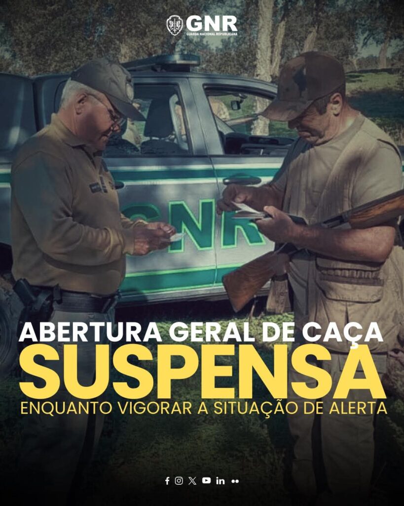 Abertura da época de caça suspensa devido à situação de alerta