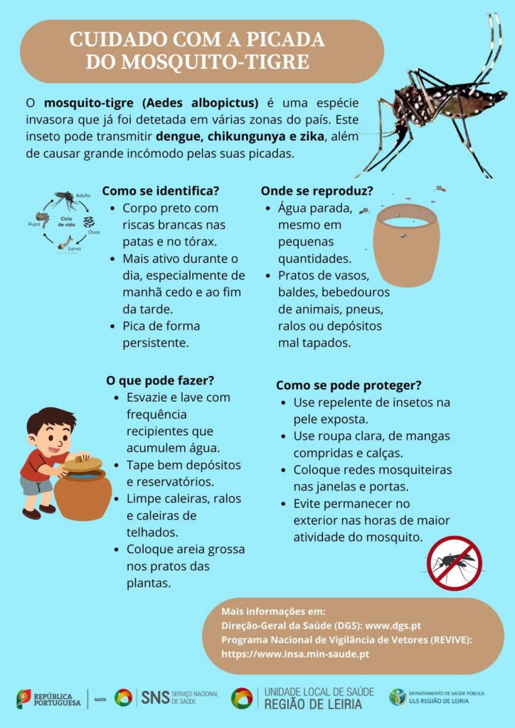 Unidade Local de Saúde da Região de Leiria alerta para aumento do mosquito-tigre em Pombal Unidade Local de Saúde da Região de Leiria alerta para aumento do mosquito-tigre em Pombal