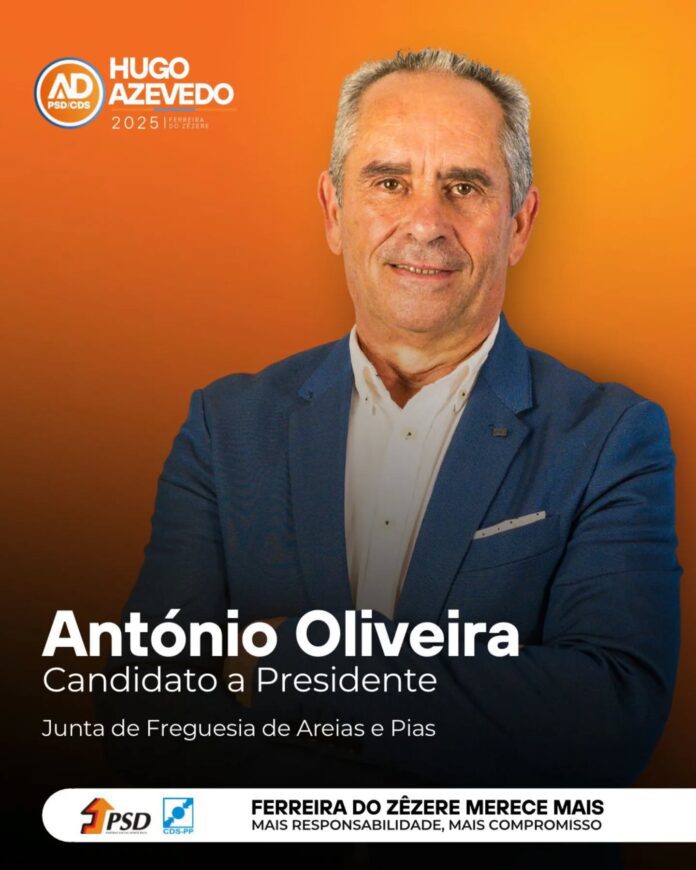 António Oliveira recandidata-se à União de Freguesias de Areias e Pias pela AD