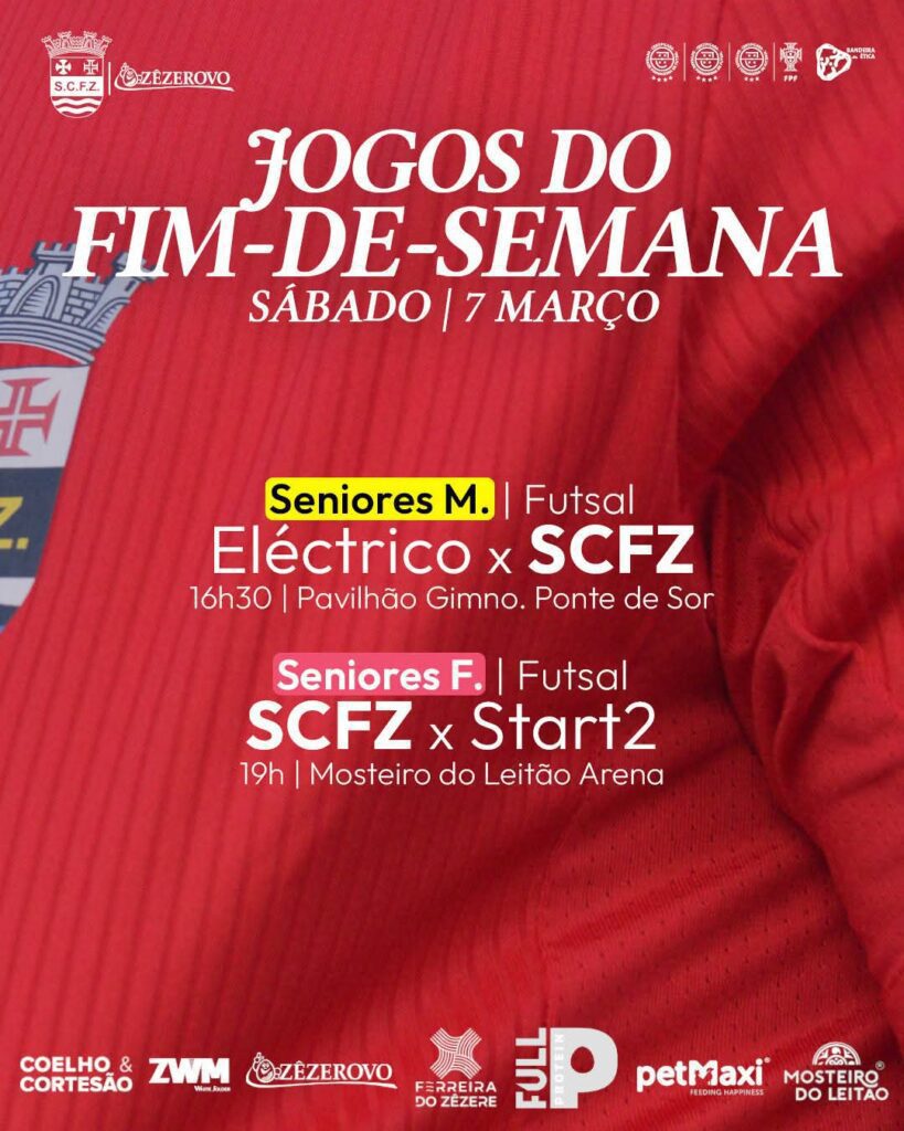Os jogos deste fim de semana com o Sport Club Ferreira do Zêzere