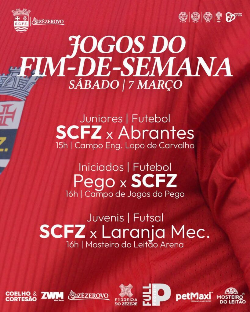 Os jogos deste fim de semana com o Sport Club Ferreira do Zêzere