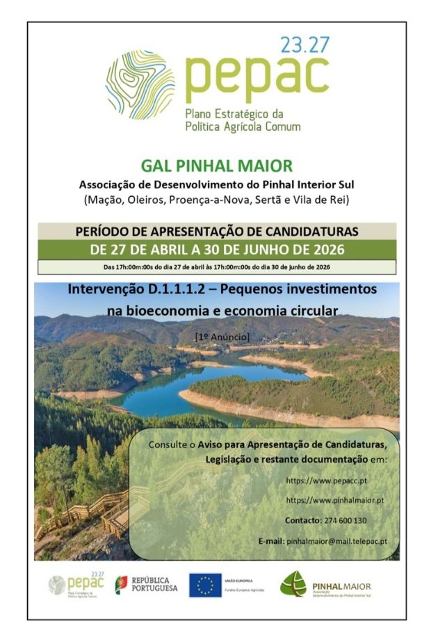 V. Rei: Pinhal Maior com candidaturas até 30 de junho para apoio à bioeconomia e economia circular V. Rei: Pinhal Maior com candidaturas até 30 de junho para apoio à bioeconomia e economia circular