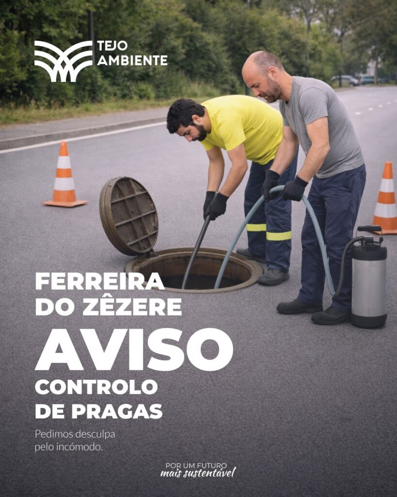 Tejo Ambiente realiza campanha de controlo de pragas na rede de saneamento em Ferreira do Zêzere Tejo Ambiente realiza campanha de controlo de pragas na rede de saneamento em Ferreira do Zêzere