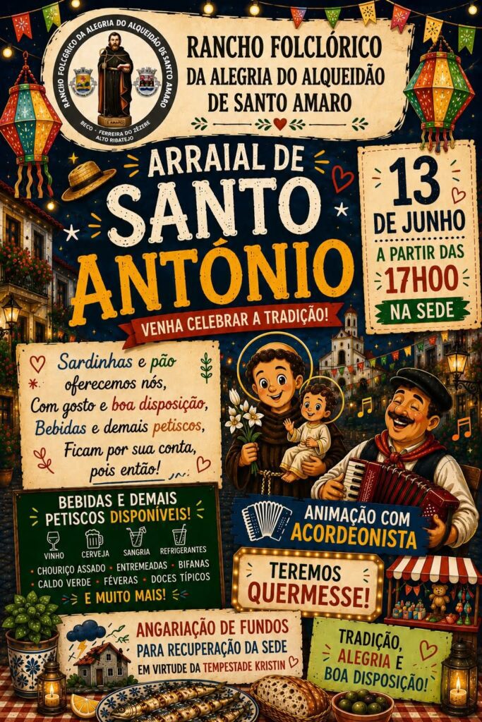 Rancho F.A. Alqueidão Santo Amaro promove arraial solidário para recuperação da sua sede