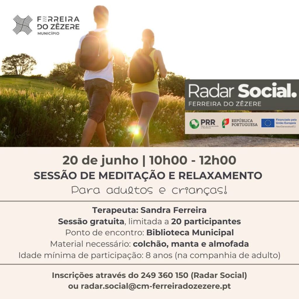 Meditação e Relaxamento em Família acontece a 20 de junho em Ferreira do Zêzere: inscrições a decorrer