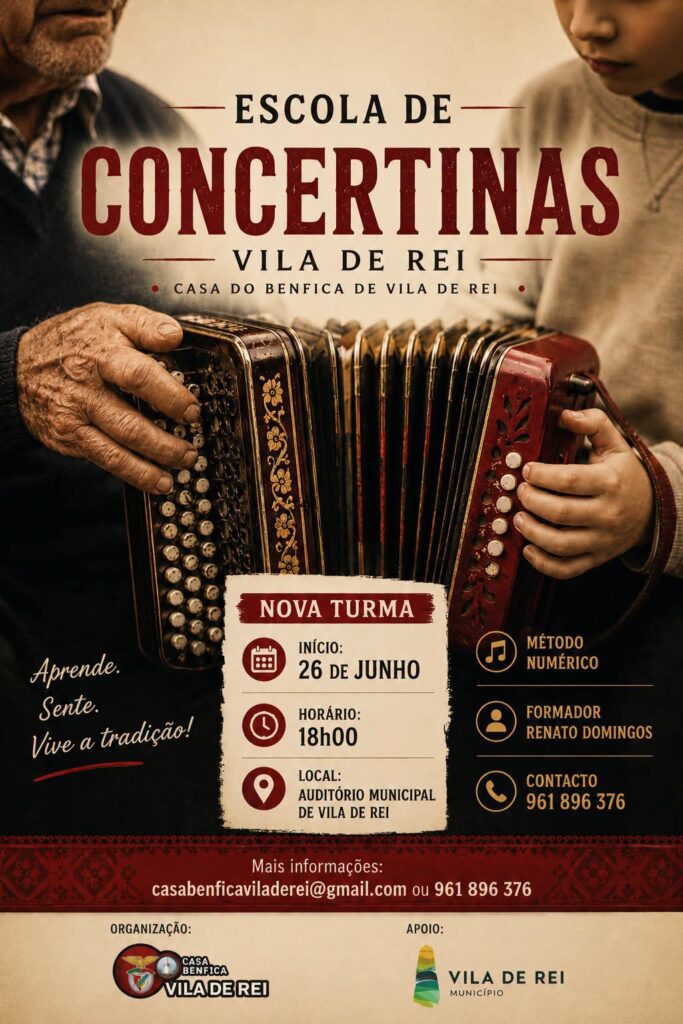 Inscrições abertas para nova turma da Escola de Concertinas de Vila de Rei