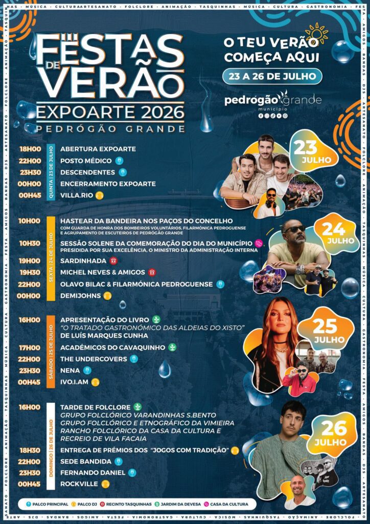 Festas de Verão e ExpoArte regressam a Pedrógão Grande de 23 a 26 de julho