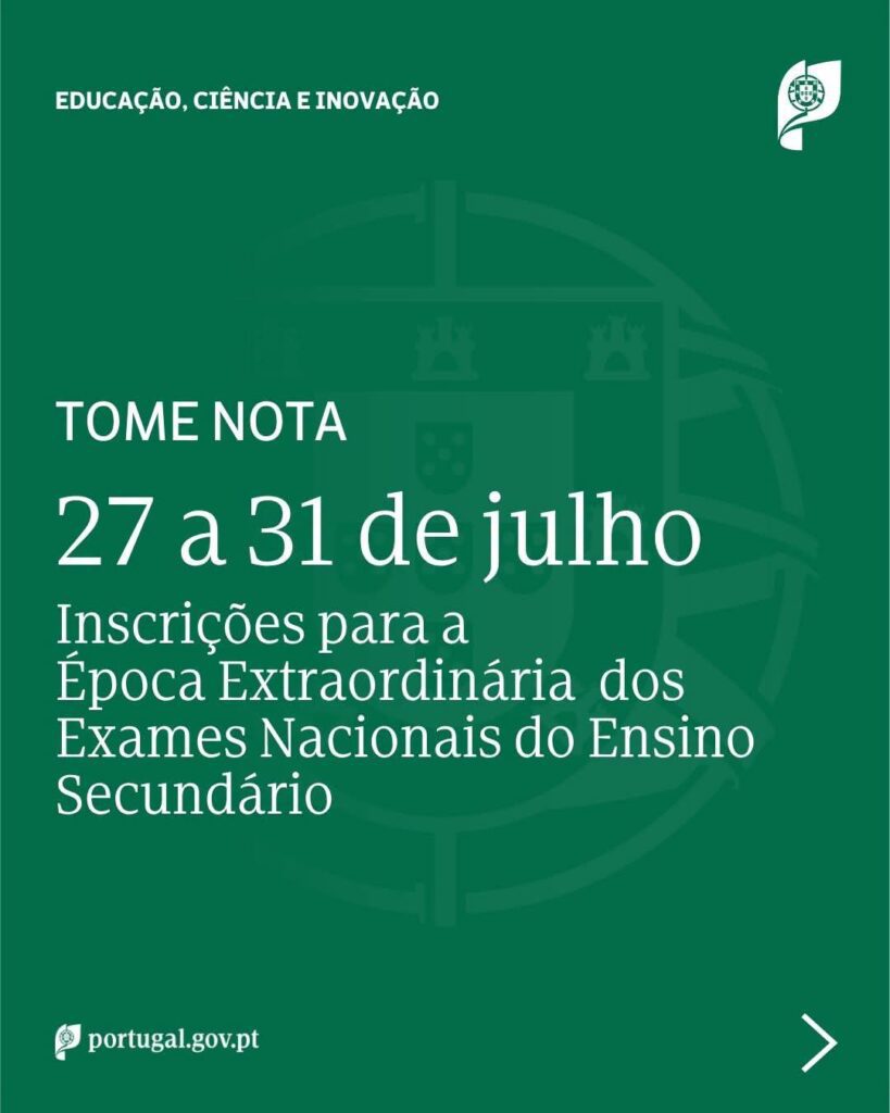 Exames Nacionais 2026: Governo define calendário da época extraordinária e alarga prazo de candidatura ao Ensino Superior
