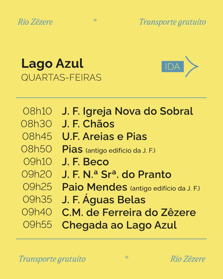 Transporte gratuito para as praias fluviais e Dornes arrancou esta quarta-feira