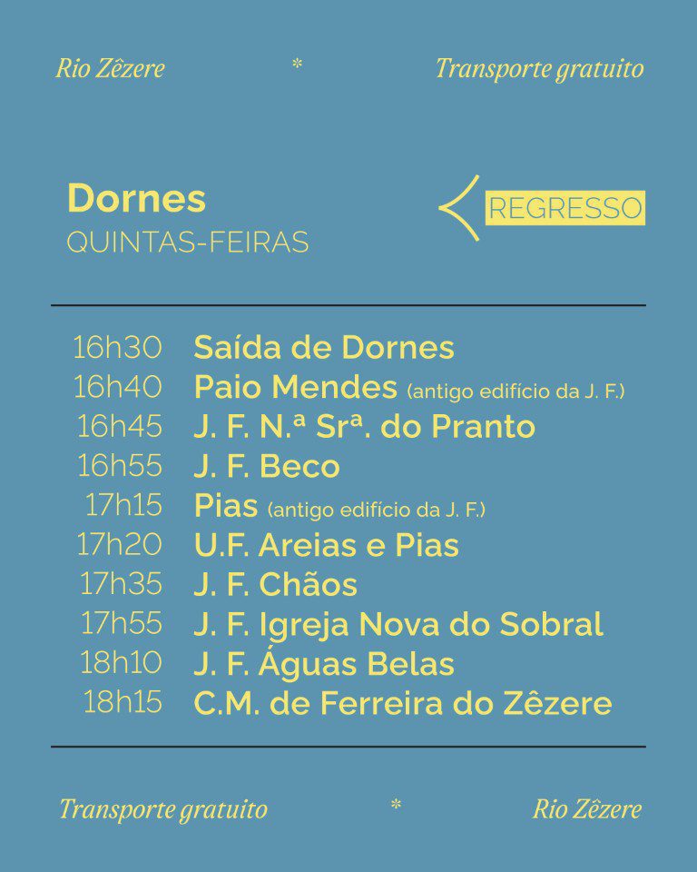 Transporte gratuito para as praias fluviais e Dornes arrancou esta quarta-feira
