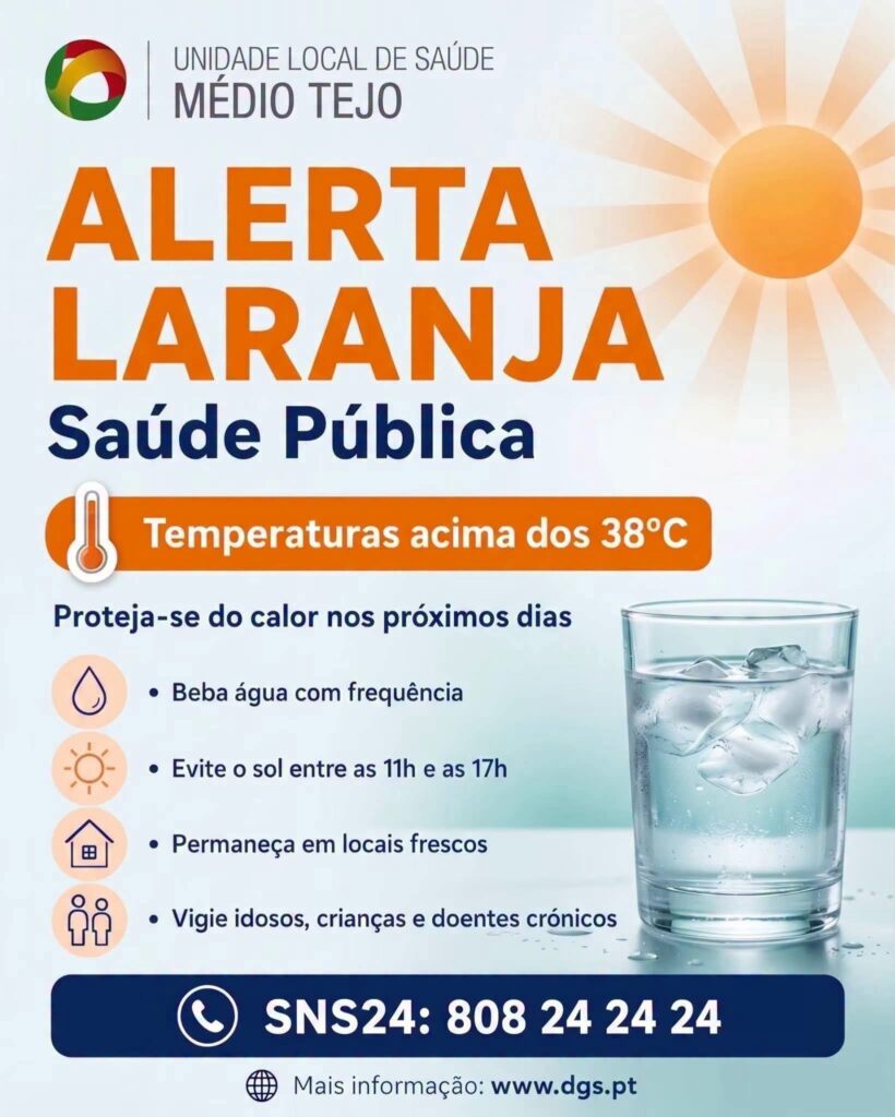 ULS Médio Tejo ativa Alerta Laranja de Saúde Pública devido ao calor intenso