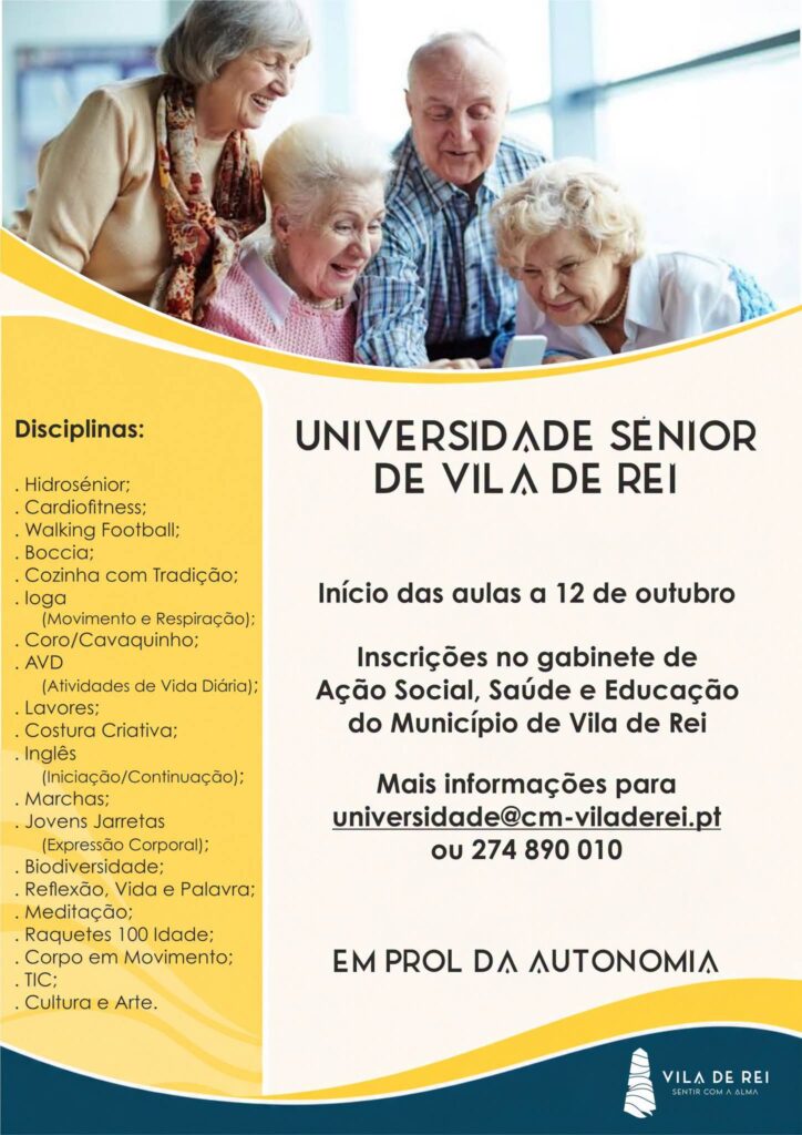 Universidade Sénior de Vila de Rei inicia novo ano letivo a 12 de outubro