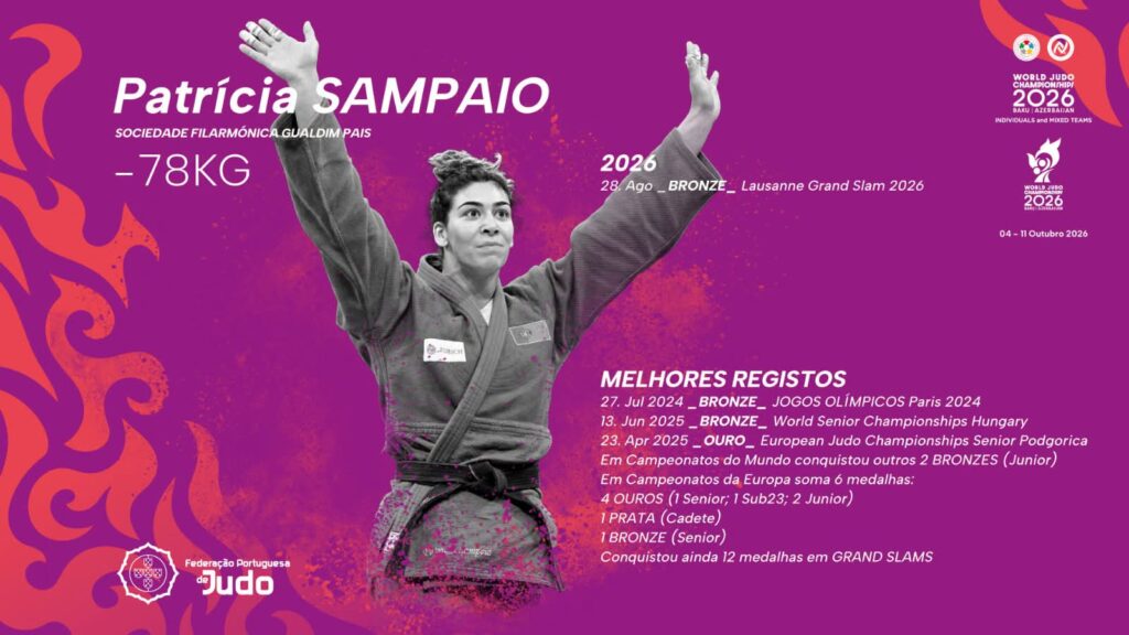 Patrícia Sampaio entra em ação esta sexta-feira no Mundial de Judo em Baku