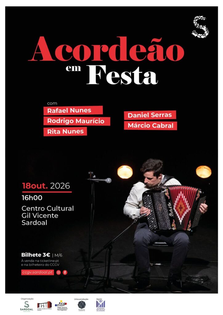 Márcio Cabral, Rodrigo Maurício e Rita Nunes no “Acordeão em Festa” este domingo, no Sardoal