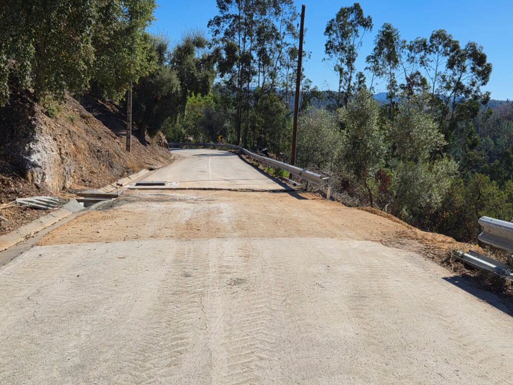 Obras na Estrada da Castanheira avançam para reparar danos da tempestade Kristin
