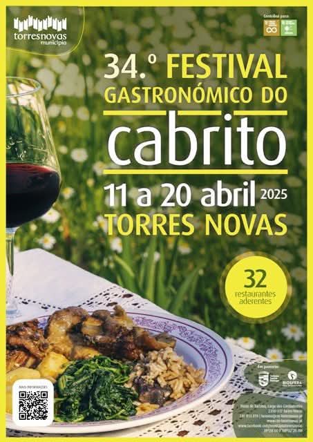 Torres Novas recebe 34.ª edição do Festival Gastronómico do Cabrito até 20 de Abril Torres Novas recebe 34.ª edição do Festival Gastronómico do Cabrito até 20 de Abril