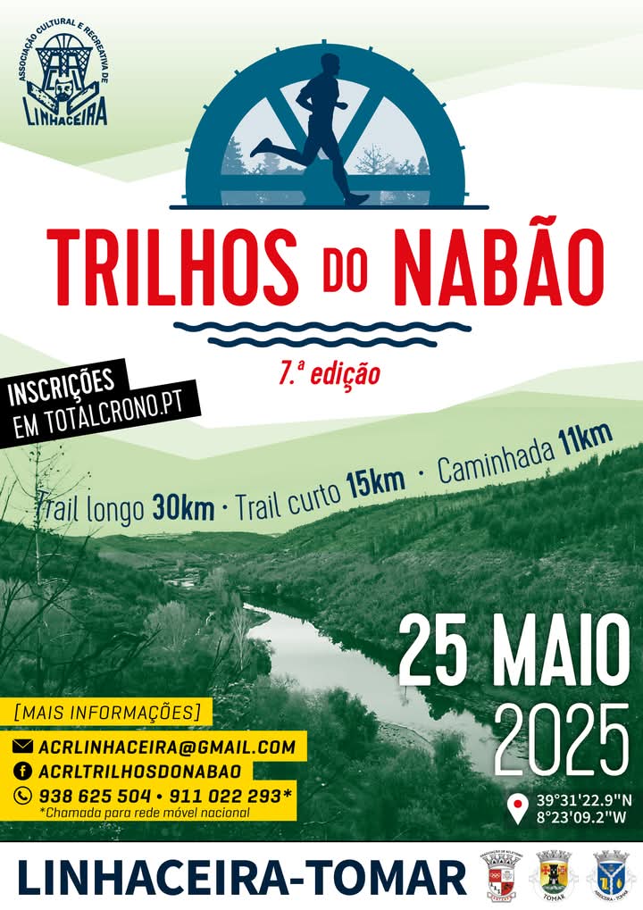 Linhaceira recebe a 7ª Edição dos Trilhos do Nabão a 25 de Maio