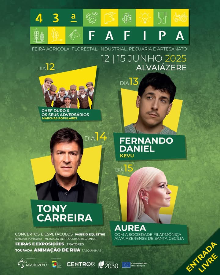 Tony Carreira regressa a Alvaiázere na 43ª edição da FAFIPA – Feira Agrícola, Florestal, Industrial, Pecuária e Artesanato