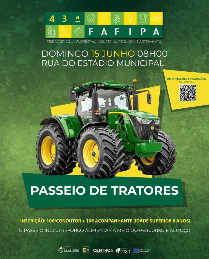 Inscrições abertas para o Passeio de Tratores da 43.ª edição da FAFIPA