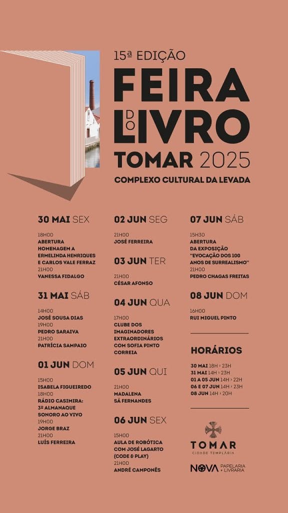 Tomar celebra a literatura com a 15.ª Feira do Livro no Complexo Cultural da Levada