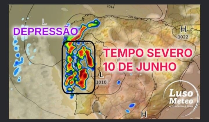Alerta de tempo severo para o Dia de Portugal: Trovoadas, Granizo e Risco de Tornados