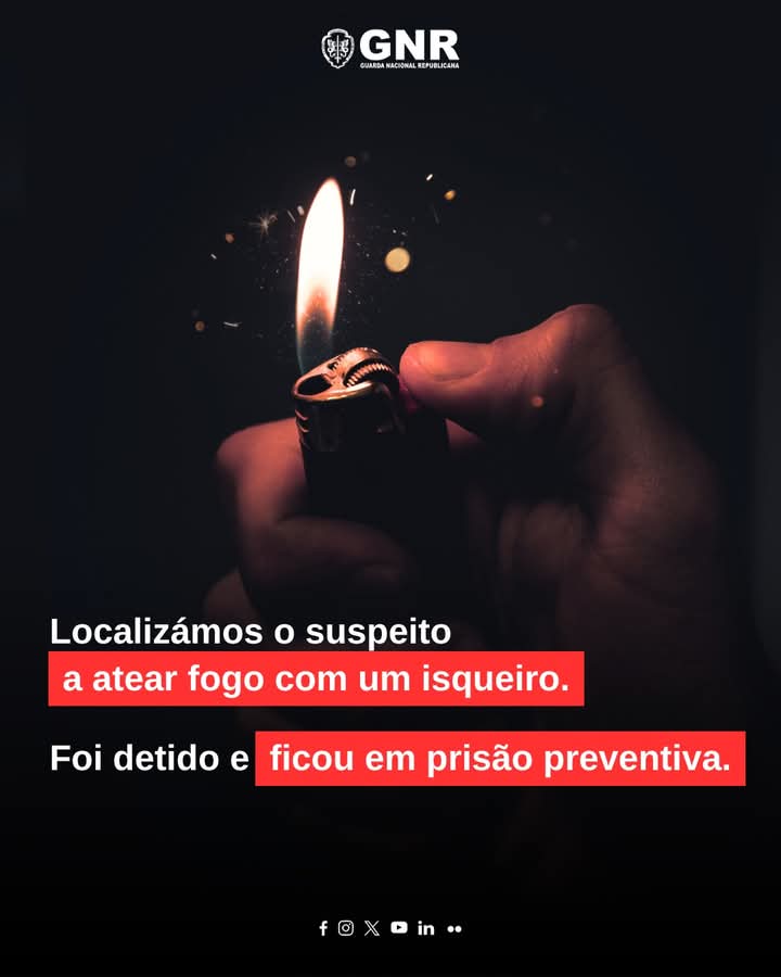Detido em flagrante delito suspeito de atear incêndio florestal