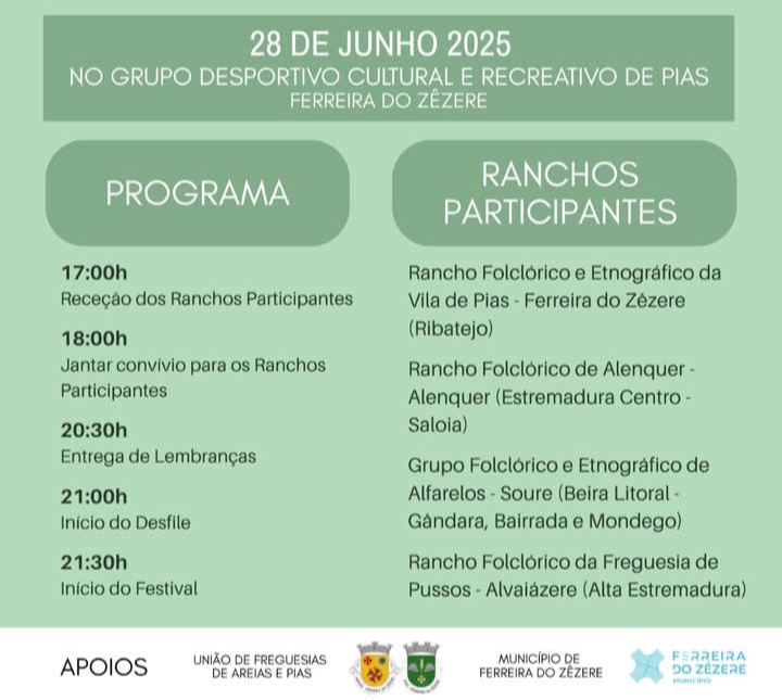 Festival de Folclore da Vila de Pias celebra a sua 28.ª edição ainda este mês Festival de Folclore da Vila de Pias celebra a sua 28.ª edição ainda este mês