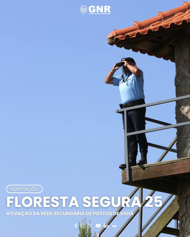 Rede Secundária de postos de vigia ativada no âmbito da Operação Floresta Segura 2025 Rede Secundária de postos de vigia ativada no âmbito da Operação Floresta Segura 2025