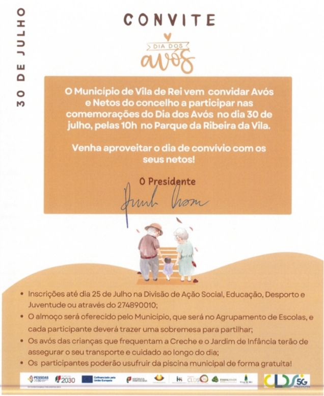 Vila de Rei vai celebrar o Dia dos Avós | Inscrições até 25 de julho