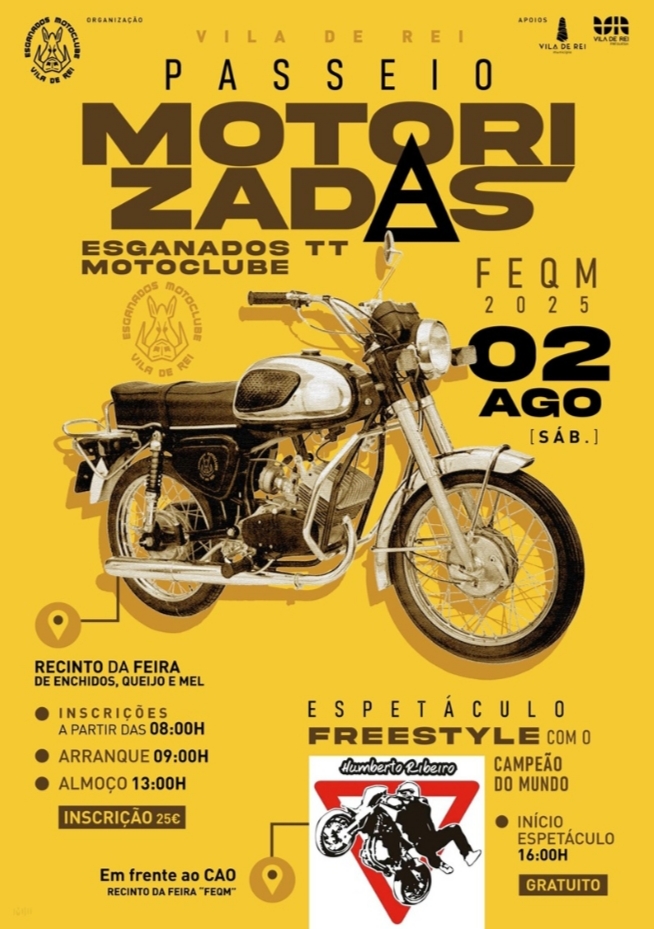 Passeio de Motorizadas e Espetáculo de Freestyle animam Feira de Enchidos, Queijo e Mel em Vila de Rei