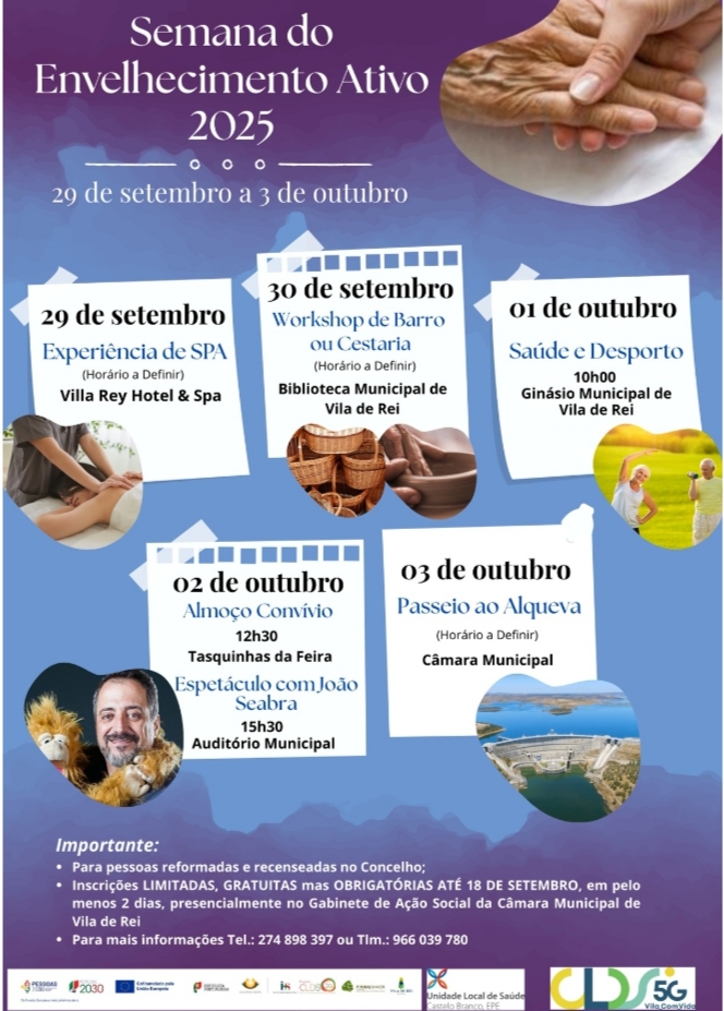 “Semana do Envelhecimento Ativo” regressa a Vila de Rei de 29 de setembro a 3 de outubro