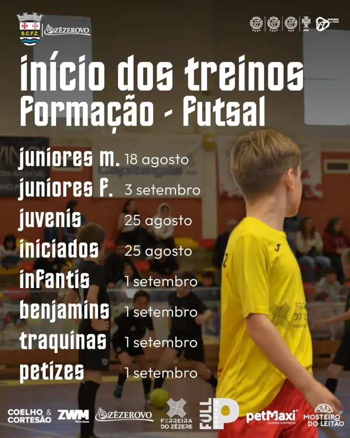 Já decorrem os treinos da formação de futsal do SC Ferreira do Zêzere