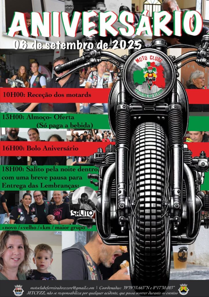 C/ áudio - Motoclube de Ferreira do Zêzere celebra 22.º aniversário este sábado C/ áudio - Motoclube de Ferreira do Zêzere celebra 22.º aniversário este sábado