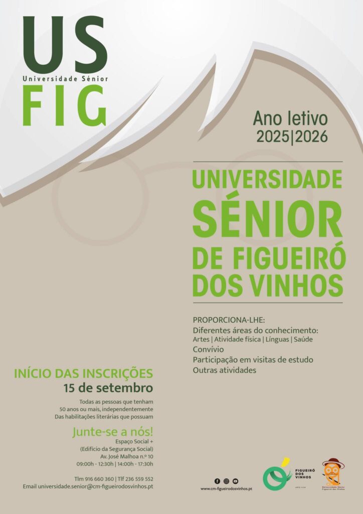 Universidade Sénior de Figueiró dos Vinhos abre inscrições para ano letivo 2025/2026 Universidade Sénior de Figueiró dos Vinhos abre inscrições para ano letivo 2025/2026