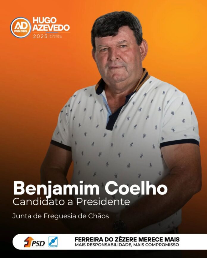 Benjamim Coelho é o candidato da AD à Junta de Freguesia de Chãos