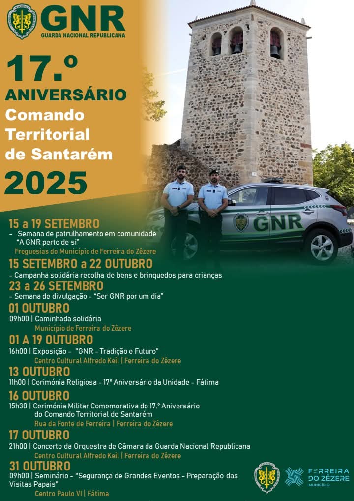Já decorrem os preparativos para a Cerimónia Militar Comemorativa do 17º Aniversário do Comando Territorial de Santarém Já decorrem os preparativos para a Cerimónia Militar Comemorativa do 17º Aniversário do Comando Territorial de Santarém