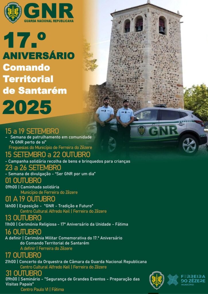 Grupo Territorial de Santarém da GNR assinala 17.º aniversário com caminhada solidária e exposição