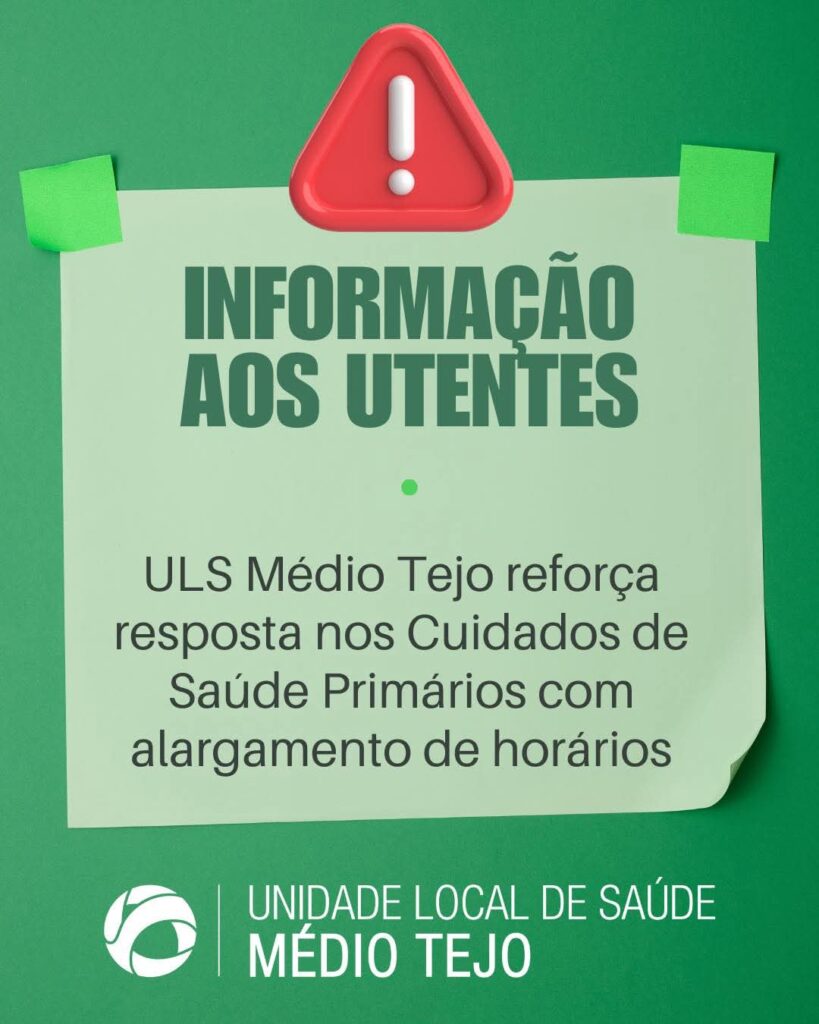ULS Médio Tejo alarga horário de três Centros de Saúde no âmbito do Plano de Contingência de Inverno