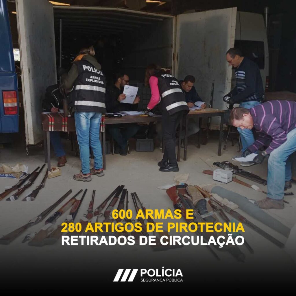 PSP de Leiria Reforça Segurança com destruição de cerca de 600 armas no final de 2025