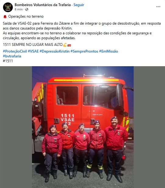 Município de Ferreira do Zêzere ativa Plano Municipal de Emergência devido à Depressão Kristin Município de Ferreira do Zêzere ativa Plano Municipal de Emergência devido à Depressão Kristin