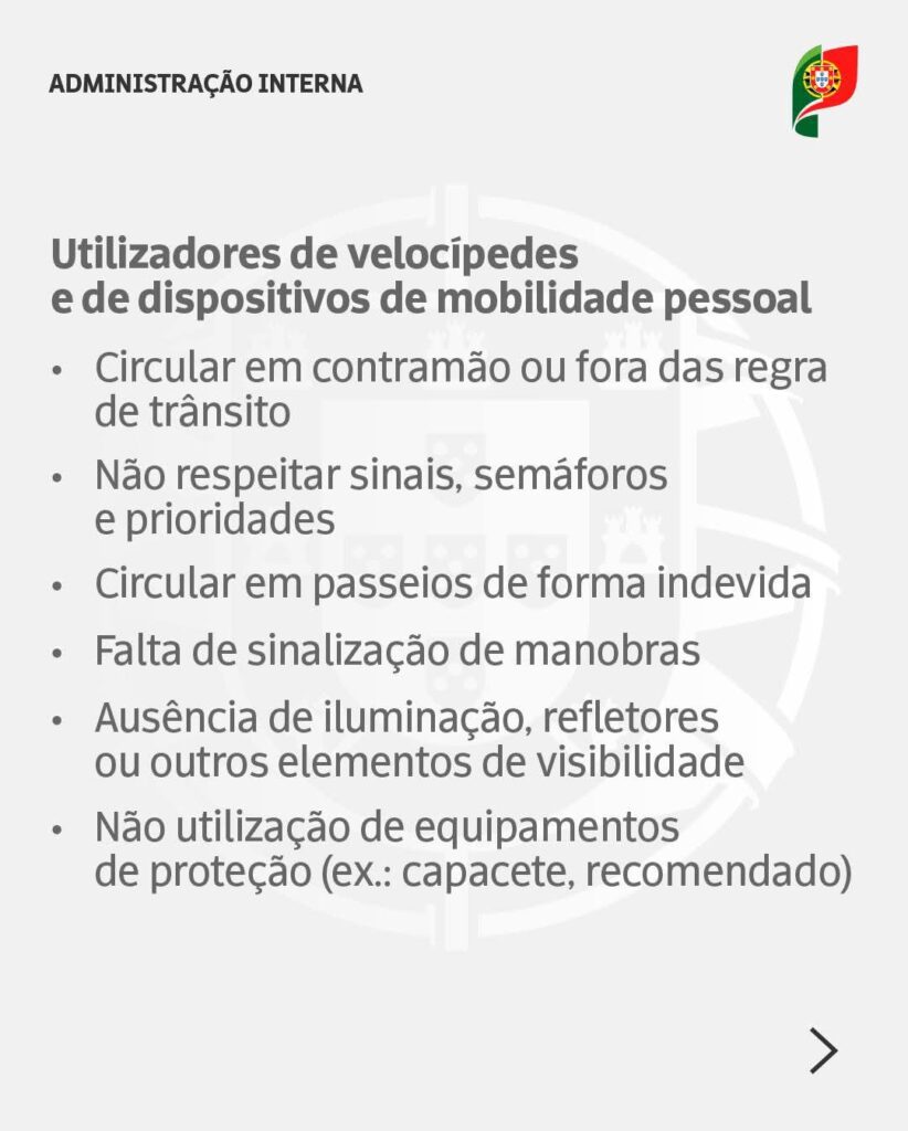ANSR, GNR e PSP iniciam campanha de fiscalização focada em peões e utilizadores de mobilidade suave