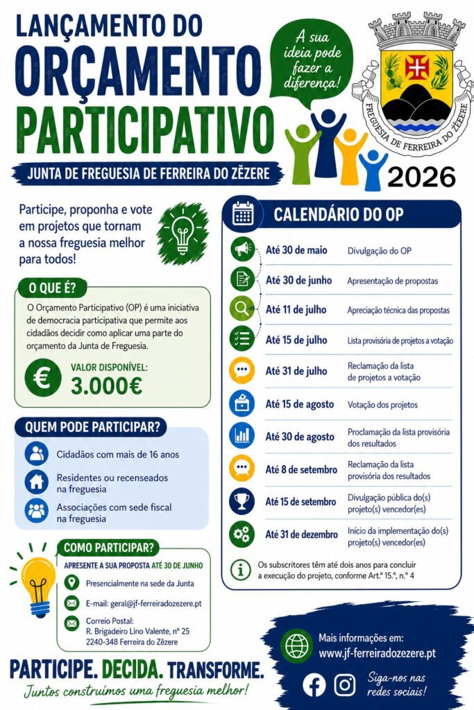 Junta de freguesia de Ferreira do Zêzere lança Orçamento Participativo Junta de freguesia de Ferreira do Zêzere lança Orçamento Participativo