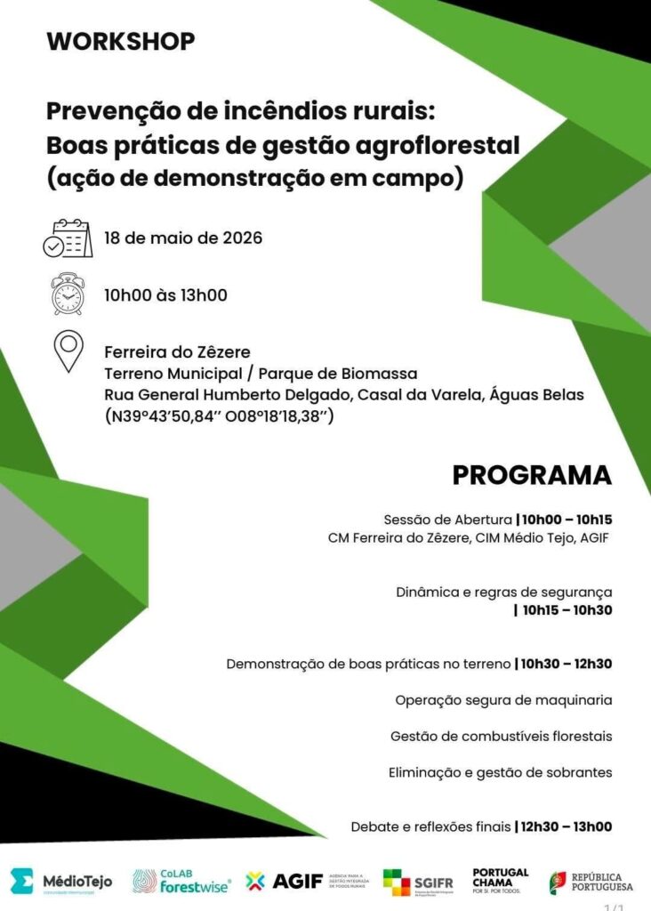 Município de Ferreira do Zêzere promove workshop de prevenção de incêndios rurais em Águas Belas