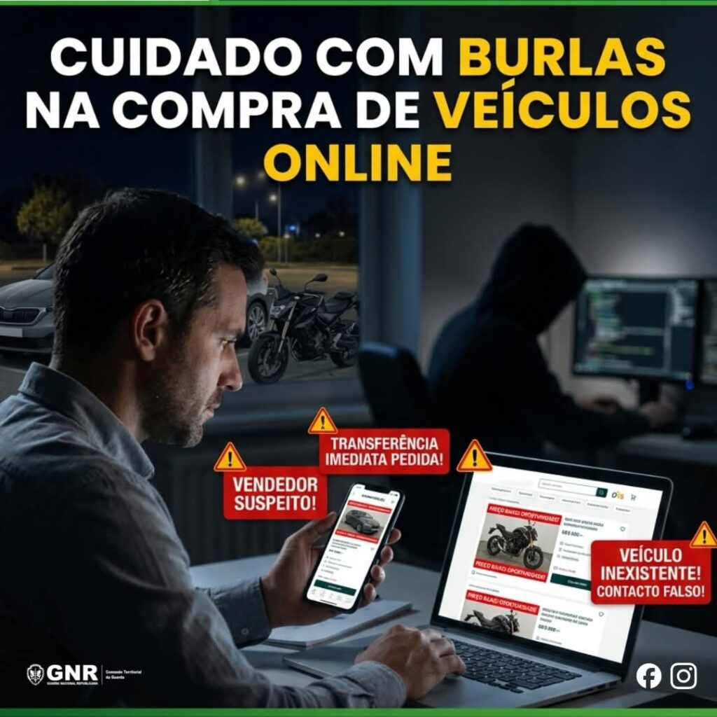 GNR alerta para burlas na compra e venda de veículos online