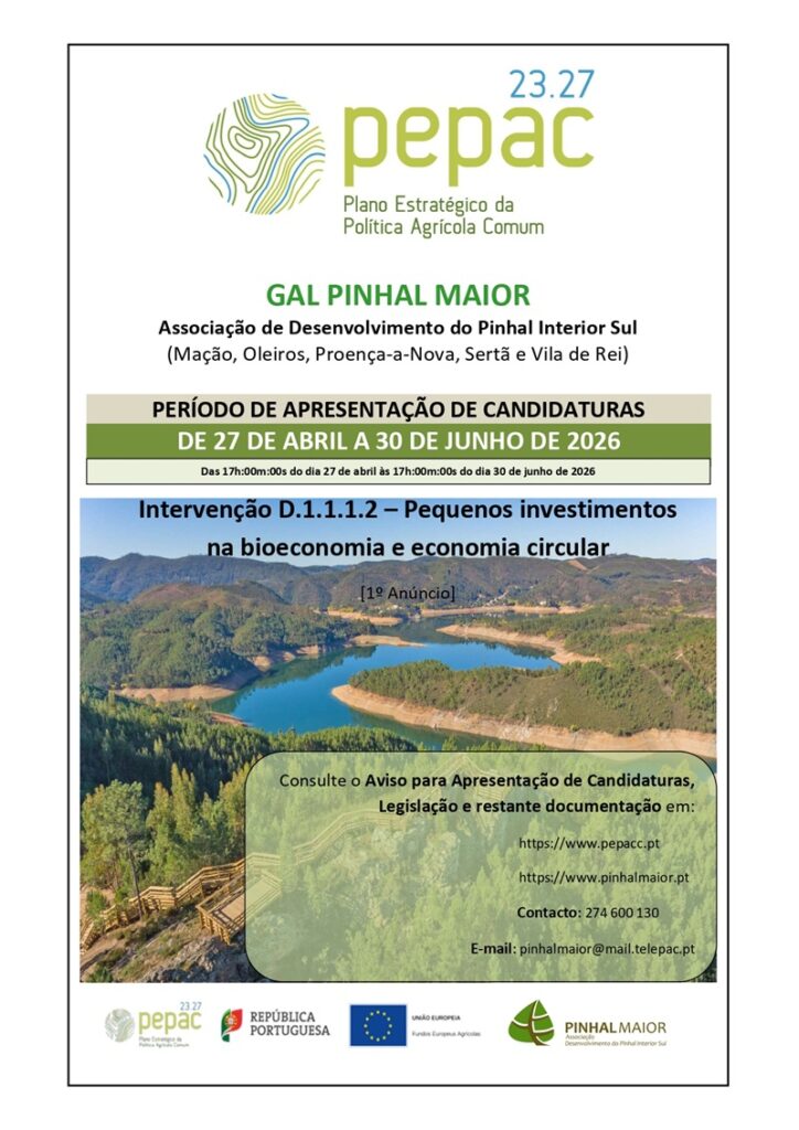 Pinhal Maior abre candidaturas para investimentos na bioeconomia e economia circular Pinhal Maior abre candidaturas para investimentos na bioeconomia e economia circular
